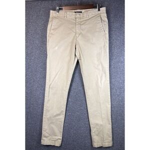 Theory Zaine Perth Slim Khaki Chino Pants Mens Size 33 Cotton Stretch Flat Front